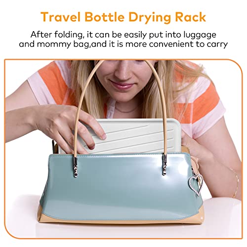 Soarup90000 Baby Bottle Drying Rack With Tray And Drainer, Space Saving Bottle Drying Rack, Foldable, Portable Bottle Drying Rack For Travel,Gray #TOP6