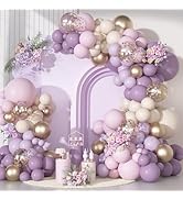 Ouddy Party Dusty Purple Balloon Arch Garland Kit, Different Sizes 18 12 10 5Inch Purple Pink Lav...