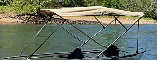 Cypress Rowe Outfitters Beige 3' by 8' Canoe/Kayak Sun Shade/Canopy Bimini top Complete kit, Frame,...