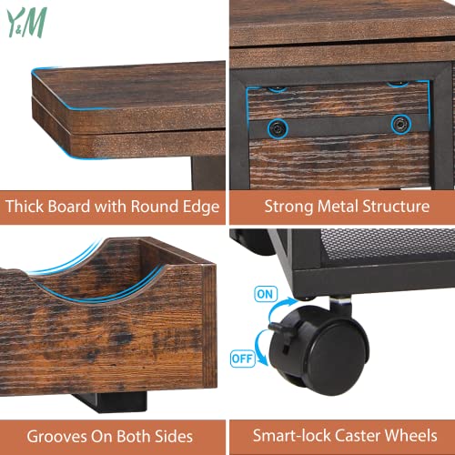 C Shaped End Table For Sofa Couch Bed, Flip Top Narrow Side Table With Usb Ports And Outlets, C Table End Table With Charging Station, Slide Under Sofa Snack Table For Small Spaces Living Room Bedroom #TOP5