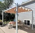 PURPLE LEAF Outdoor Pergola 10' x 13' White Pergola, Double Canopy, Khaki