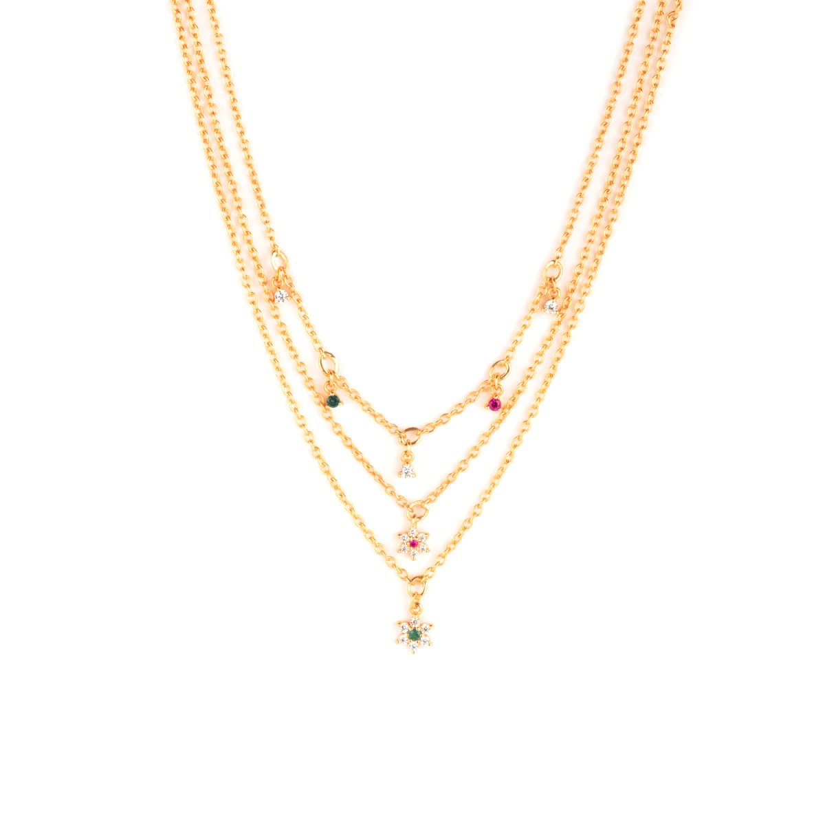 Shaya By Caratlane A Memory Trail 7 Stone Necklace In Gold Plated 925 Silver For Women (B0B2LXHTTR) Amazon Price History, Amazon Price Tracker
