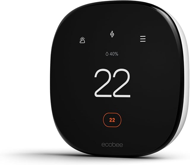 ecobee Nouveau Thermostat Intelligent Amélioré - Thermostat Wi-Fi Programmable - Compatible avec Siri, Alexa, Google Assistant - Certifié Énergie Star - Maison Intelligente