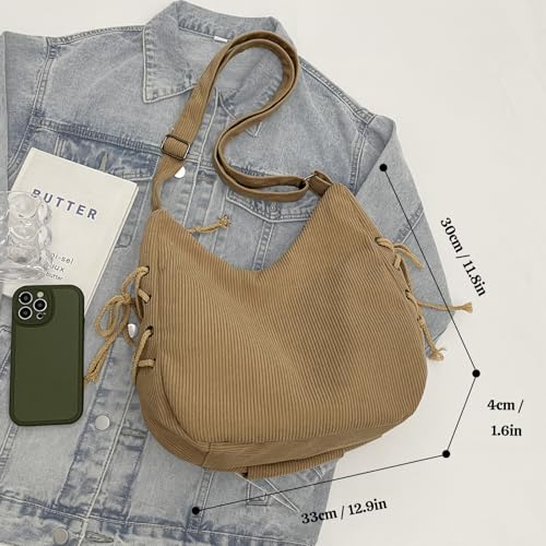 Image of MYHOZEE Canvas Tote Bag, Large Hobo Bags for Women Aesthetic Shoulder Purses Cute Simple Crossbody Purse