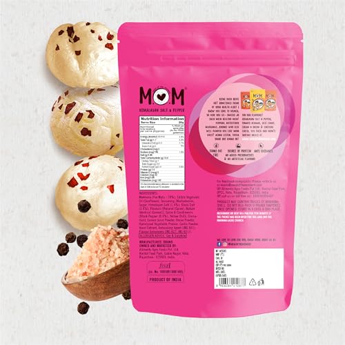 Image of MOM - Meal of the Moment, Roasted Himalayan Salt N Pepper Makhana, 52 / 56g | Gluten Free | Anti Oxidants | MSG Free | Zero Trans Fat | No added Preservatives and No Artificial Flavours (Pack of 3)