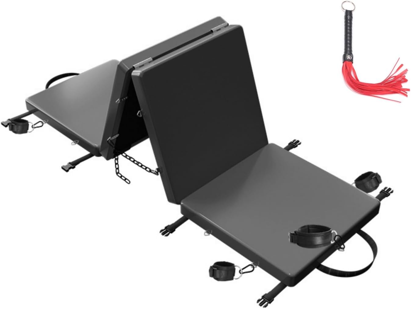 Sex Furniture Sex Bondage Bed Furniture with Handcuffs Ankle Cuffs PU Leather Fetish Restraints System Sunglasses GQ0455