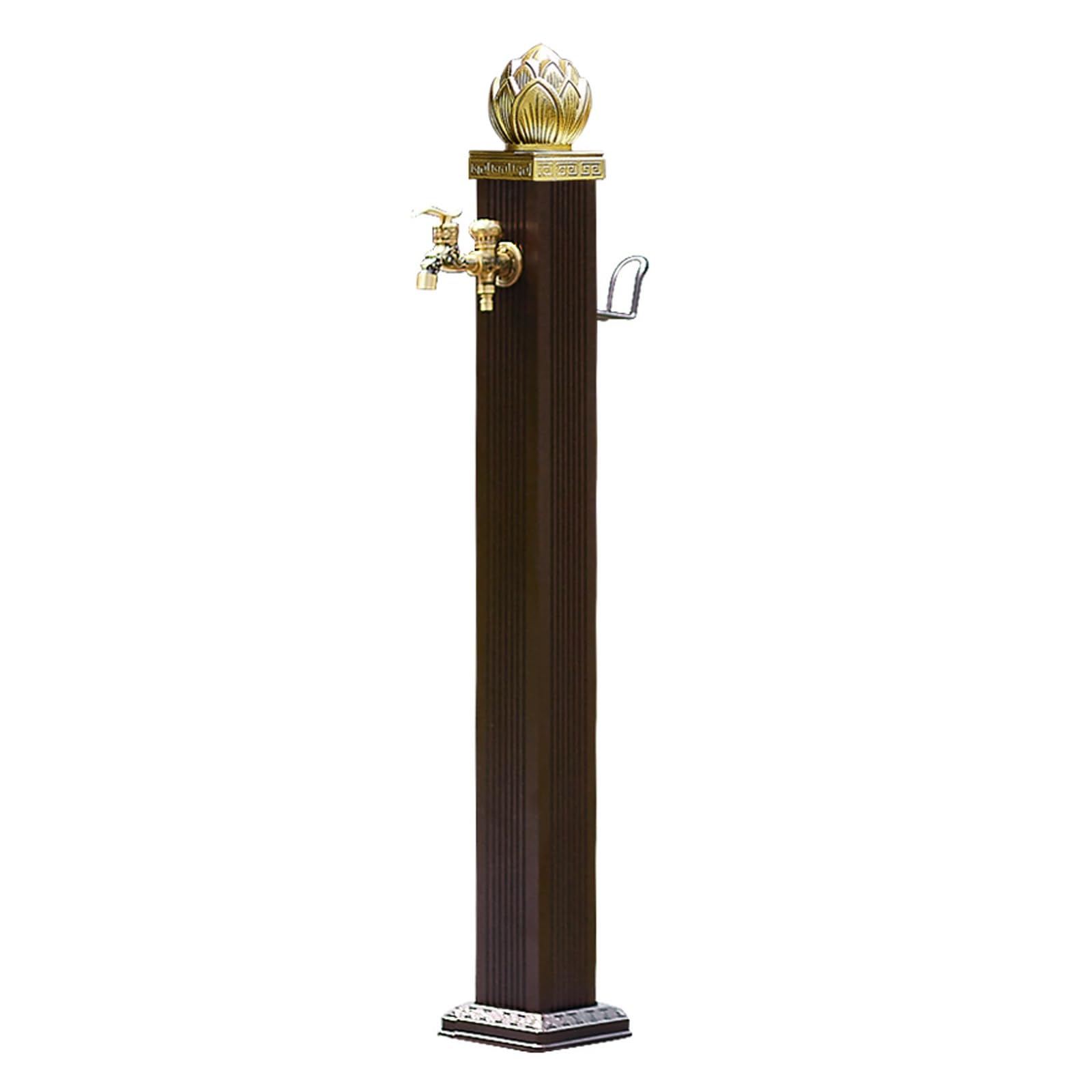 WOTZOV Freestanding Outdoor Square Water Column Fountain - 29.1In Floor-Mounted Faucet For Garden Irrigation, Patio & Backyard Decor, Durable Vertical Water Pipe，114cm/44.9in