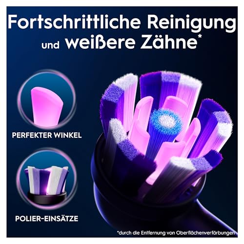 Oral-B iO Strahlendes Weiss Aufsteckbürsten — ORIGINAL Zahnbürstenaufsatz für Elektrische Oral-B iO Zahnbürsten, Zahnaufhellung für weißere Zähne — Schwarz, 8 Stück 4