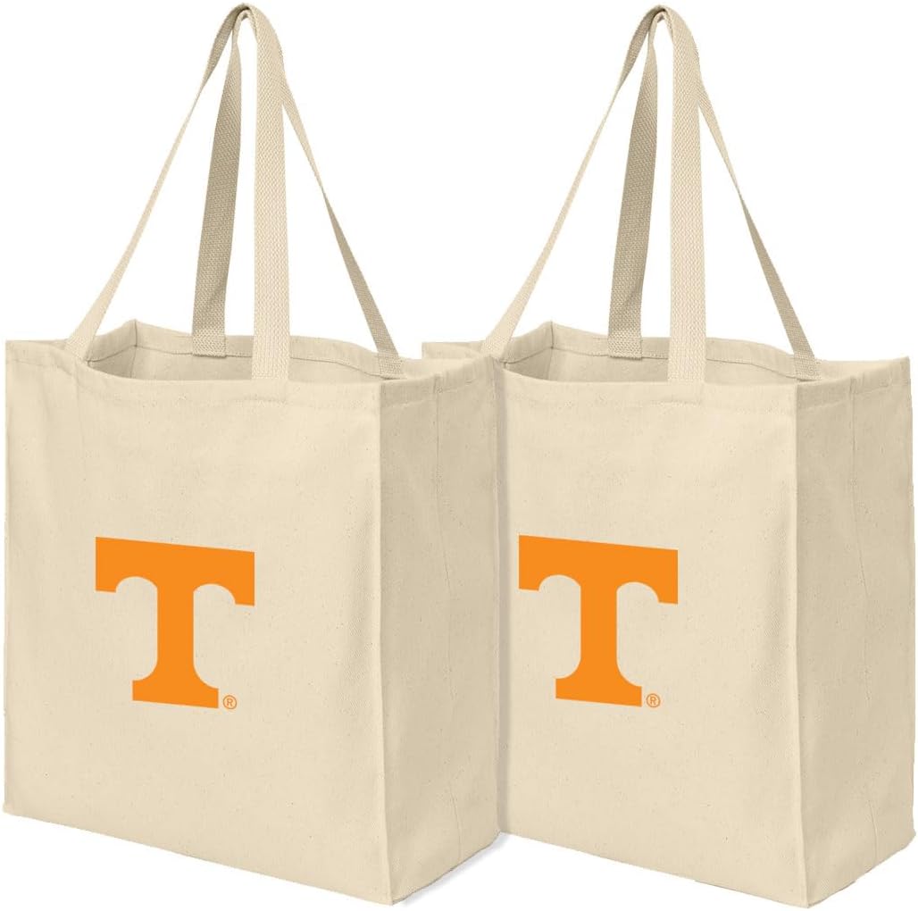 Broad Bay Reusable University of Tennessee Shopping Bags or Tennessee Vols Grocery Bag 2Pc SET NATURAL COTTON
