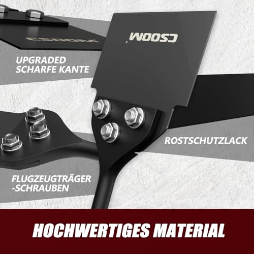 CSOOM 100 mm SDS-Plus dłuto szpachlowe łącznie z zapasowym ostrzem 125 mm, śrubami i bezpłatną parą antypoślizgowych rękawic – skrobak do podłogi do ściągania kleju podłogowego