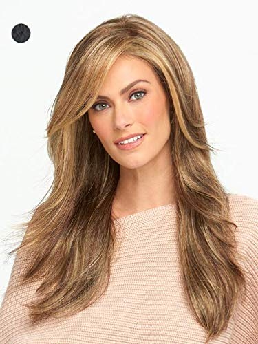 Miles of Style Wig Color SS23/61 SHADED CREAM - 15" Mid-Back Length Long Soft Layers Sculpted Waves Heat Friendly Synthetic Lace Front Part Bundle MaxWigs Hairloss Booklet