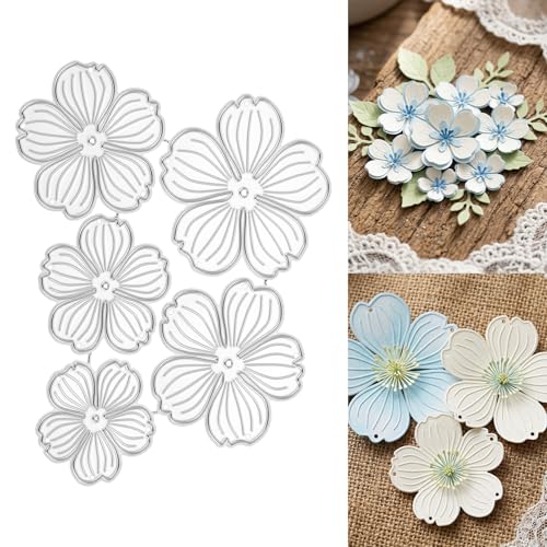 Mabor 3D Flower Metal Die Cuts Flower Wedding Cutting Dies for Card Making Decorative Cut Stencils for Scrapbook Cutting Dies for Cards DIY Crafts Album Embossing Scrapbooking