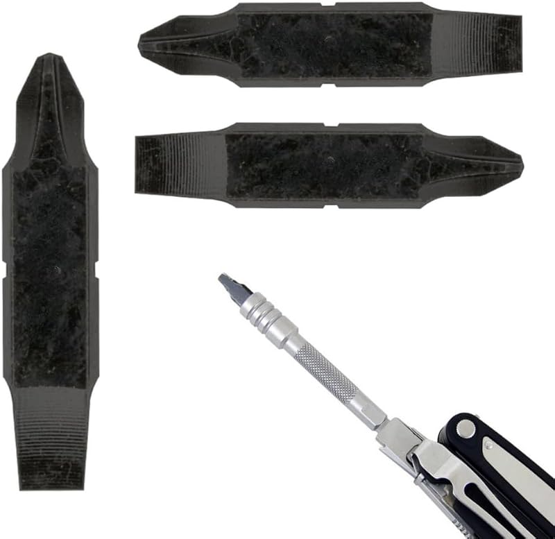 [3 Pack] Replacement Two-Sided Screwdriver Bit For Leatherman Multi-Tool - #1-#2 Phillips Head + 3/16 Flat Head - Add Or Replace Your Multitool Screwdriver - Exact Fit For Most Leatherman Multi Tools