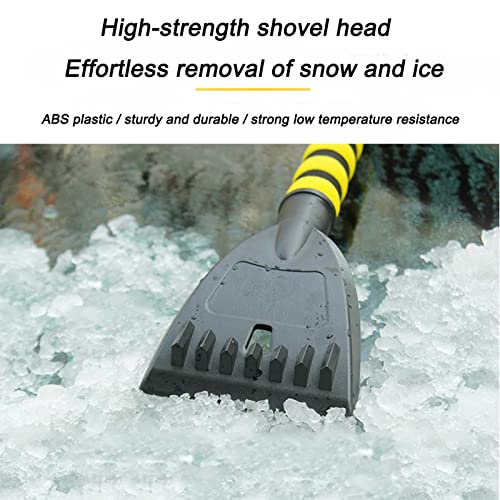 Biuyyy Snow Brush Yellow Expandable 45° Durable Sturdy Non-Scratch Ice Scraper With Ergonomic Foam Grip Detachable For Cars Trucks Suv #TOP3