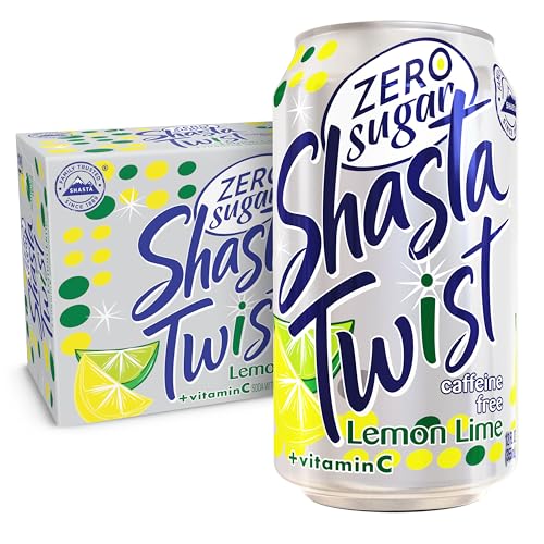 Shasta Zero Sugar Twist | 12-Pack of 12oz Cans | Lemon-Lime Citrus Soda | Sugar-Free & Caffeine-Free | Crisp & Refreshing
