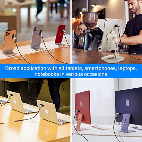 Abovetek Laptop Lock, Tablet Lock Security Cable, 2 Keys Durable Steel Ipad Locking Kit W/Adhesive Anchors, Anti Theft Hardware Protection For Iphone Mobile Notebook Computer Monitor Mac Book Laptop #TOP1