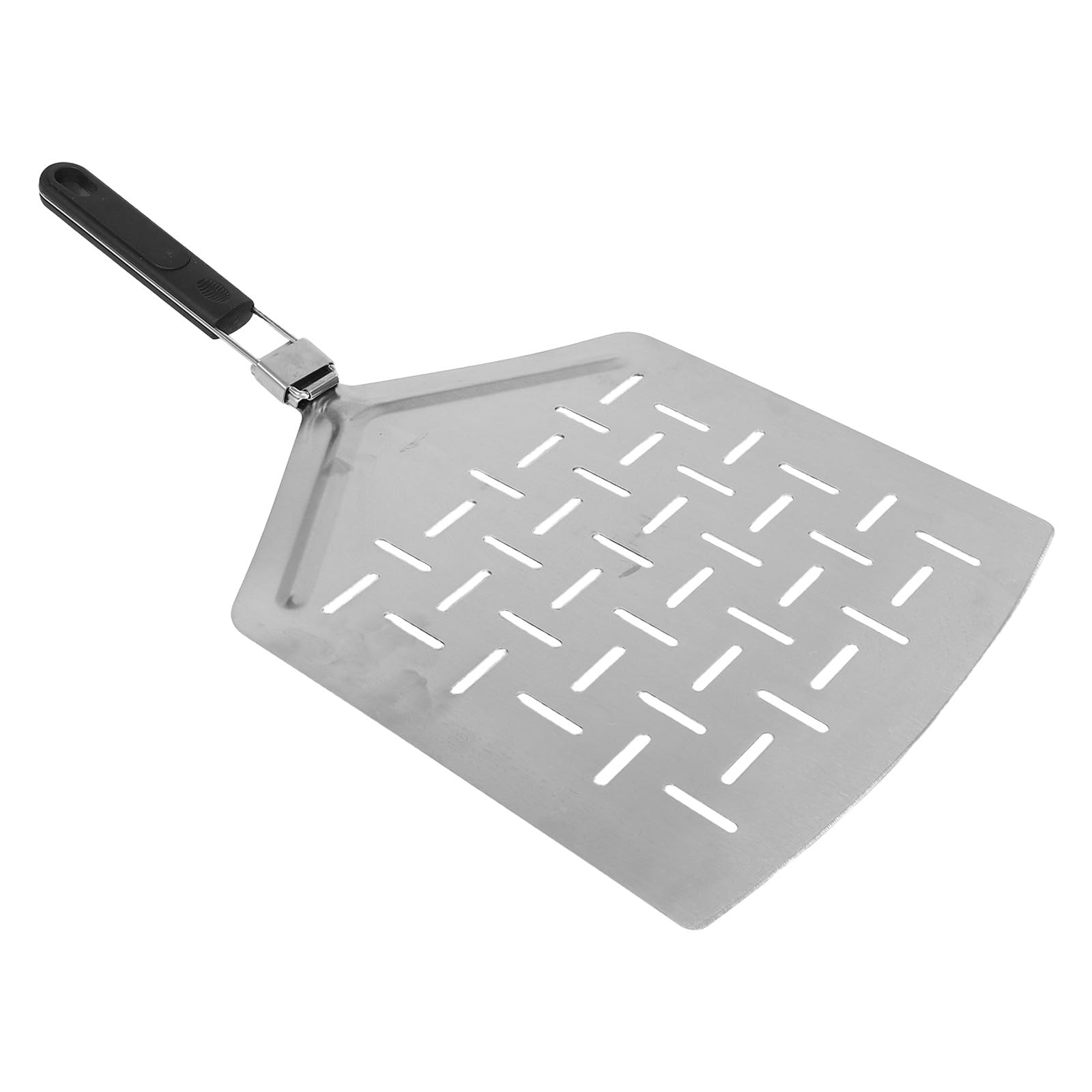 SHINEOFI Faltbarer Pizzaschieber aus Edelstahl mit Klappbarem Ergonomischem Griff Perforierter Rechteckiger Pizzaschaufel für Pizzaofen Zubehör und Brotbacken im Freien