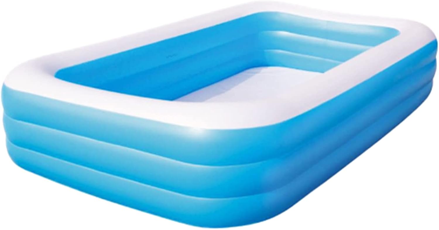 XIALIUXIA Piscinas inflables, Piscina Hinchable Familiar, Piscina Inflable para Niños Piscina Familiar Tamaño Completo para Patio Trasero Fiesta en la Piscina de Verano,Azul,150 * 105 * 50cm