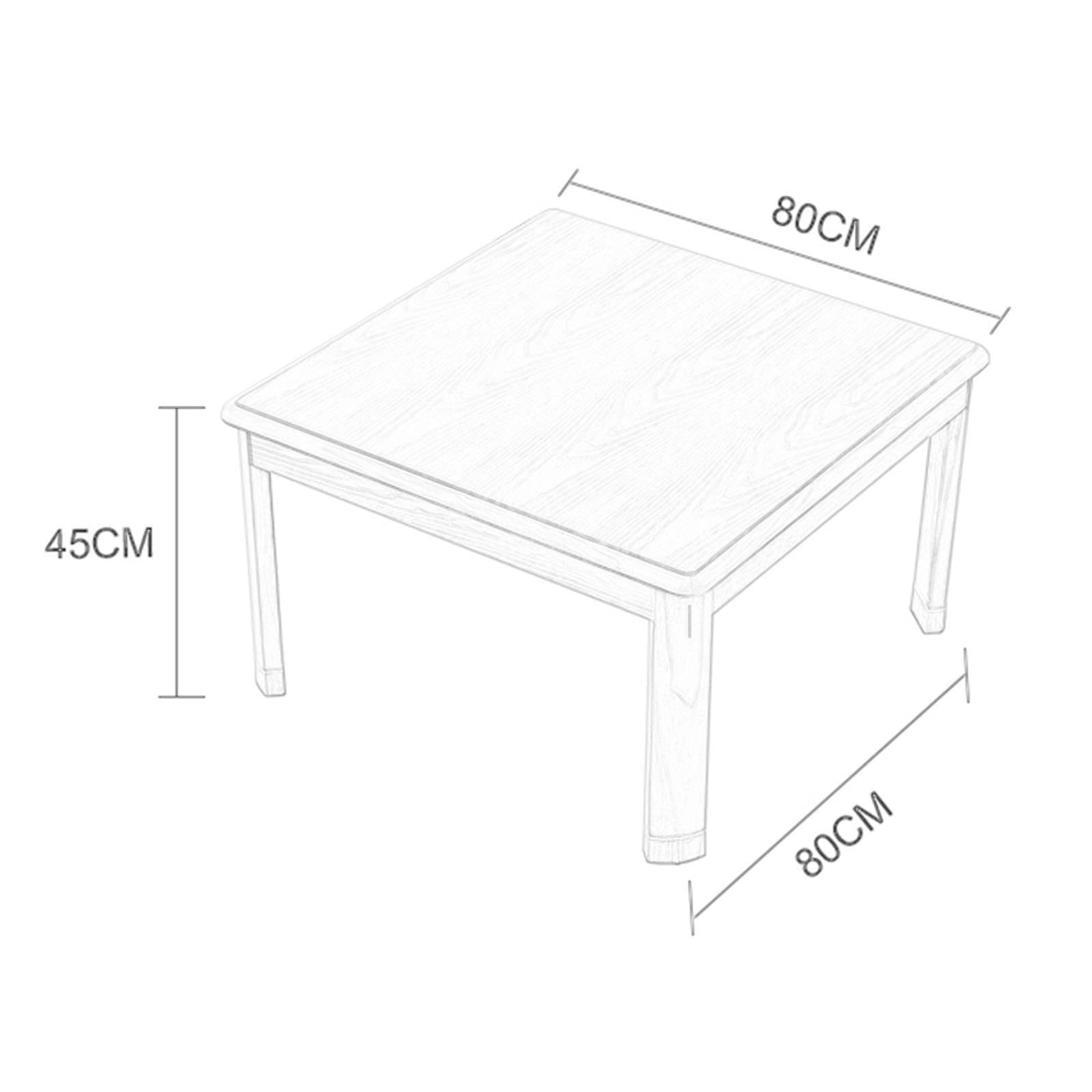 Kotatsu 4er-Set Wohnzimmerheizung Im Winter - Massivholz-Tatami-Tisch Und Sommer-Couchtisch - Warmes Geschenk Für Die Familie (Wood Color, 80 * 80 * 45cm)