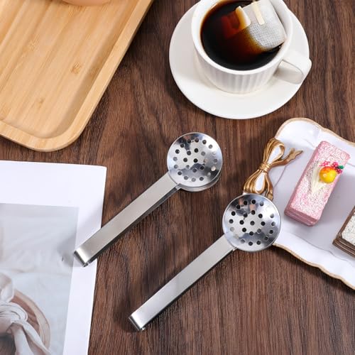 2 Pack Tea Tongs, Tea Bag Squeezer, TeaAccessories for Tea-Lovers, Stainless Steel, Durable Strainer Gripper, Ergonomic Dispenser Accessories for Teadrinkers