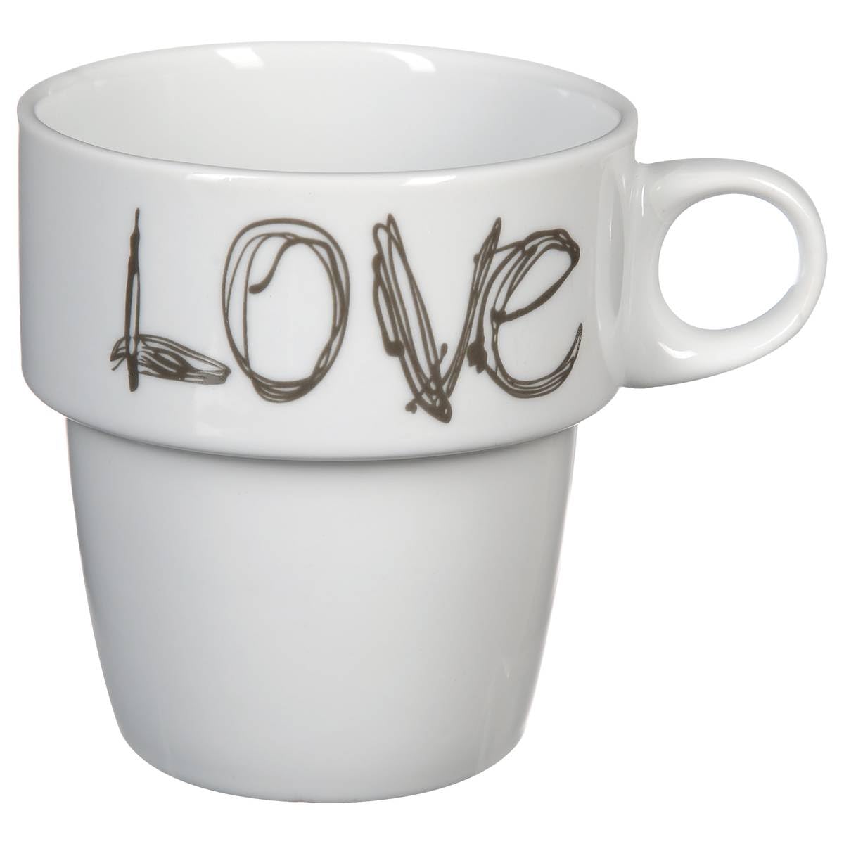 Secret De Gourmet Ensemble De 6 Tasses à Café Love Avec Support 260 Ml - Modèles Aléatoires