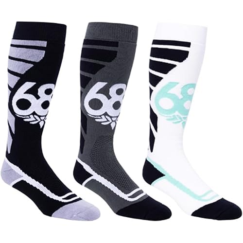 686 Men's Strike Sock 3-Pack - Winter Socks for Snow & Skiing - Reinforced Heel & Toe, Elastic Arch Support, & Cushioning
