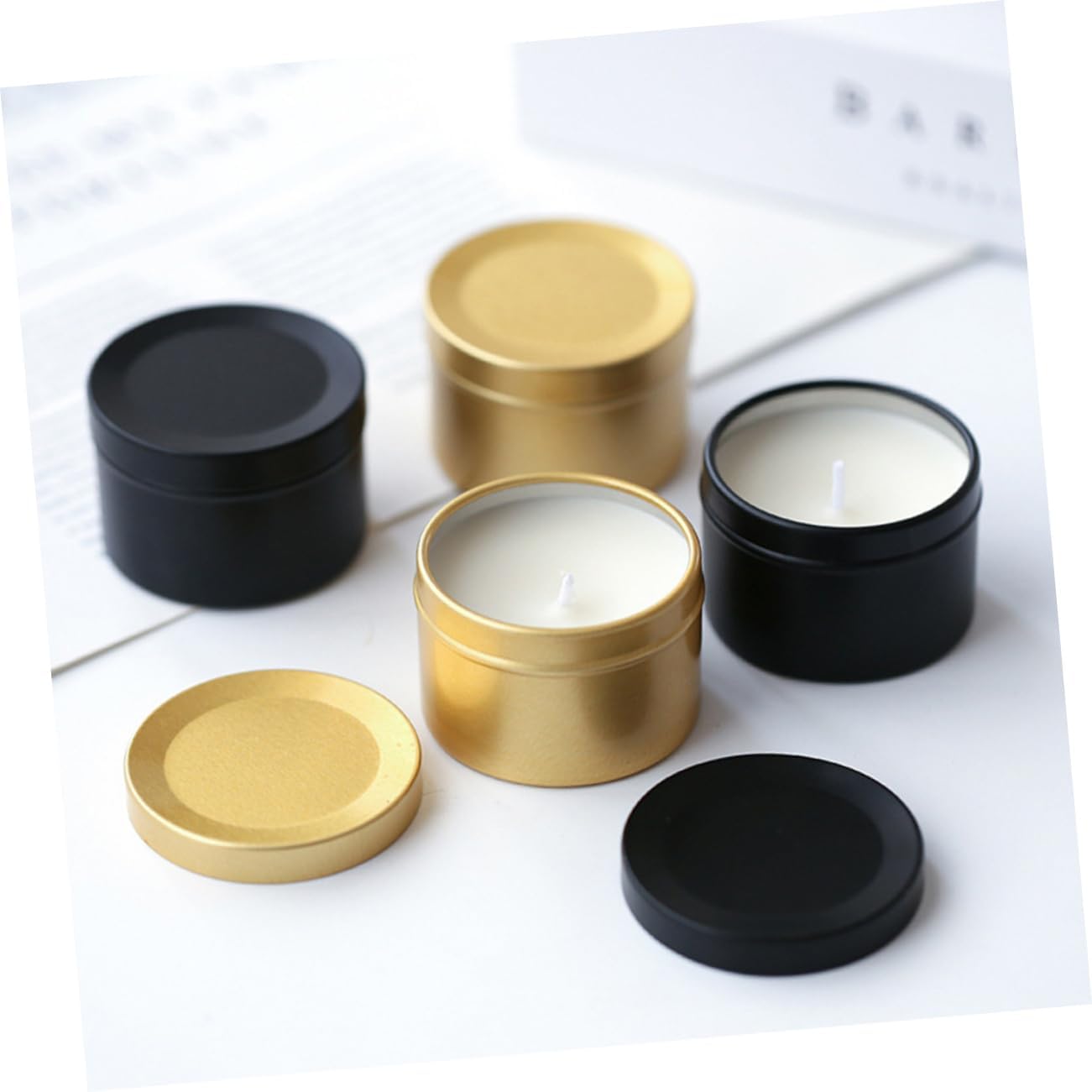 ULDIGI 4pcs Empty Candle Jars Containers for Candles for and Home Decor for Christmas Bulk Projects and Unique Making