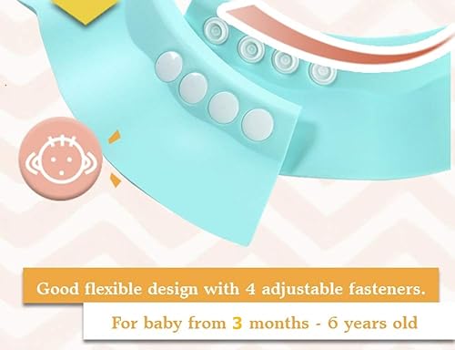 Miniatura 4 de Gorro de champú para baby shower, 2 piezas, ajustable, de seguridad, EVA, accesorios para visera de baño, impermeable, suave, protector de lavado de