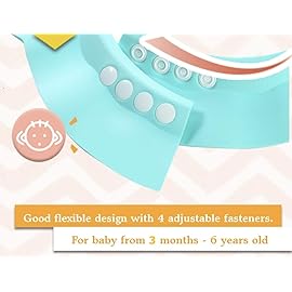 BONPEIPEI Baby Shower Shampoo Cap 2Pcs Adjustable Safety Eva Bath Visor Accessories Waterproof Soft Hair Washing Guard Bathing Hat for Girls, Boys, Infants, Kids and Toddlers-blue/green