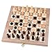 Produktbild LINWEI 3-in-1-Schach & Checkers & Backgammon Holzfalzen Tragbare Reise Internationaler Schach Set 29.5x29x2cm Intelligenz Strategie Schachspiel Für Kinder Erwachsene