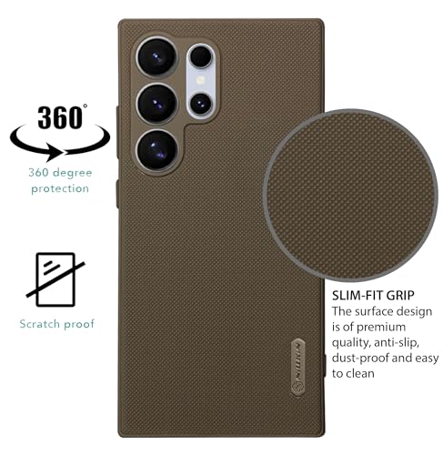 Image of NIUKIN Super Frosted Shield Pro Soft Back Case for Samsung Galaxy S24 Ultra | Shockproof Scratchproof Cover (Desert Titanium)