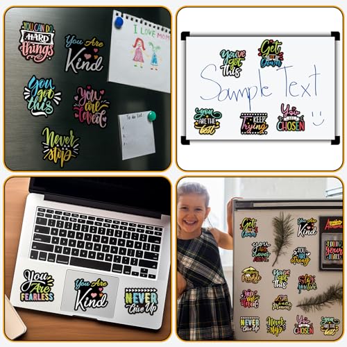 24 imanes decorativos negros con frases motivadoras miniatura 5