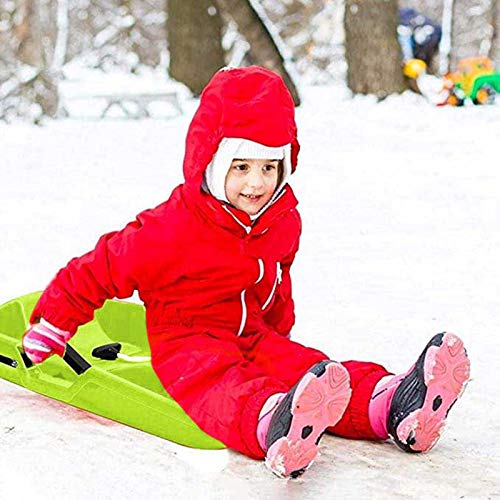 Fan-Ling Snow Sled Two-Rider Downhill Outdoor, High Performance Toboggan for Kids and Adults Durable Sledge Slider with Pull Rope for Winter Sledding (Green) - Thumbnail 6