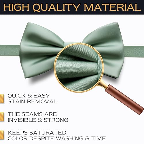 Image of Adam Young Men's Bow Ties Pre-Tied Style Formal Satin Classic Bowtie for Tuxedo Faux Silk