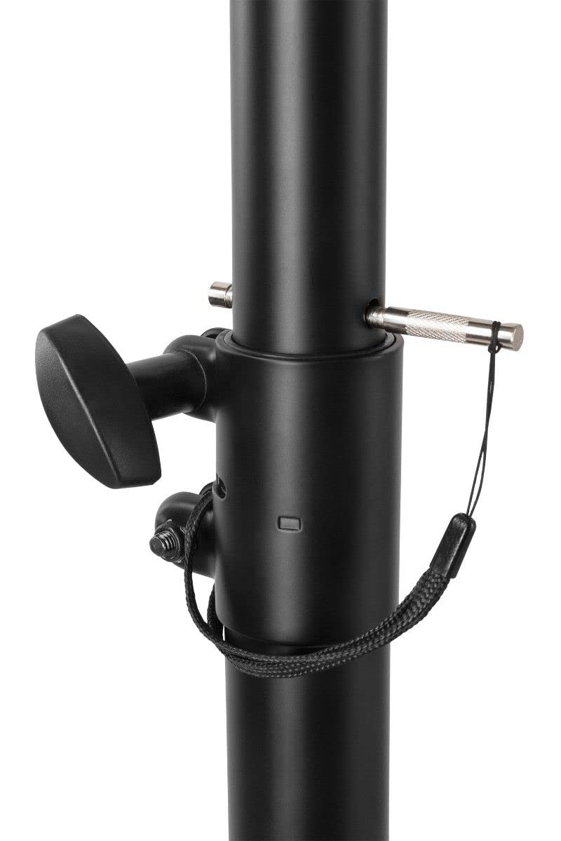 Vonyx LS04 Pied d'Enceinte Pliable, Hauteur Réglable 136-200cm, Insert 35mm, 80 kg Max., Trépieds à Embouts en Caoutchouc, Excellente Stabilité, Idéal pour Bien Diffuser Le Son en Hauteur
