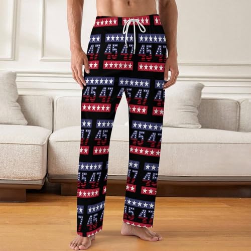 Mens Pajama Pants Trump Lounge Pants Sleepwear Loose Simple Warm Bottoms PJs2