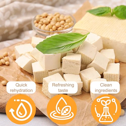Image of 5.29oz Freeze Dried Tofu Cubes - 1cm Bite-Sized High Protein Dehydrated Tofu - Instant Vegan Food for Ramen Toppings, Miso Soup, Hiking & Emergency Keto Meals