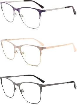 Blue Light Blocking Reading Glasses Computer Readers for Women Men+2.50