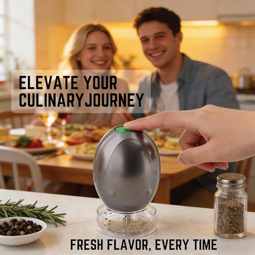Image of Mamba Whip Electric Spice Grinder, One-Hand USB Rechargeable Culinary Herb & Seasoning Mill for the Kitchen, New Tech. Chain Grinding System, Metal Gray