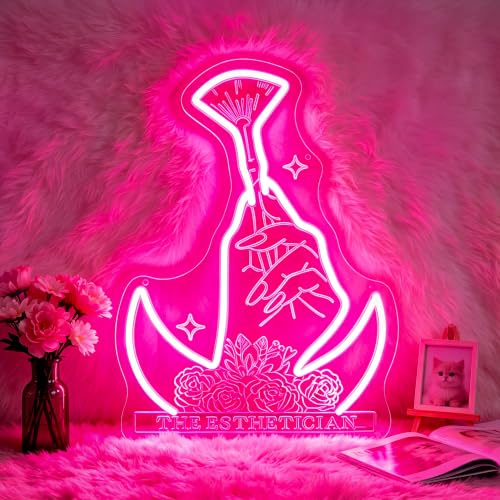 Image of Neon Sign, Nails Salon Neon Signs for Wall Decor - Pink LED Signs for Business, Salon, Dressing Room, Bedroom - USB Powered Light Up Sign Decorations Gift