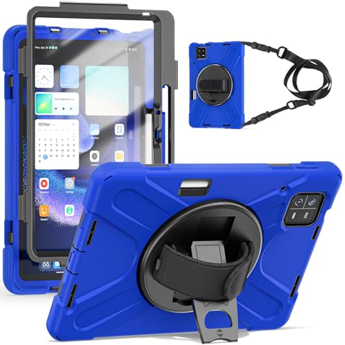 Coque antichoc Xiaomi Mi Pad 6 avec support rotatif 360° et dragonne intégrée bleu