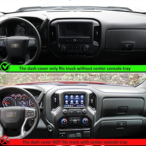 Posaid Dash Cover Dashboard Mats For 2014-2018 Chevy Chevrolet Silverado 1500/Gmc Sierra 1500, Interior Dash Cover Mat For 2015-2019 Chevy Silverado/Gmc Sierra 2500Hd 3500Hd, Black #TOP3