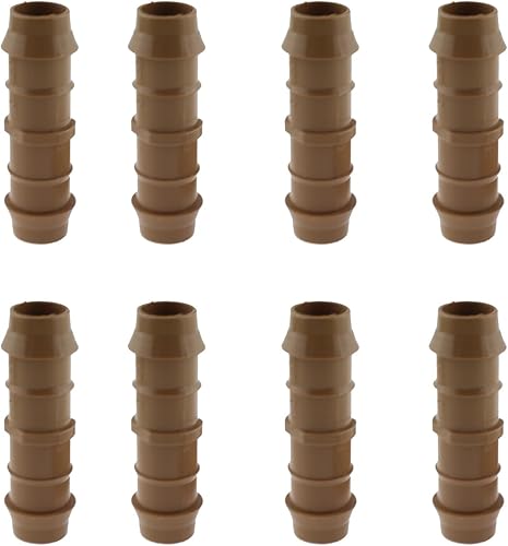 8 piezas de acoplamiento de 12 pulgada de riego por goteo (0.669 in) de riego por goteo acoplamiento de púas conector de tubería de rociador para