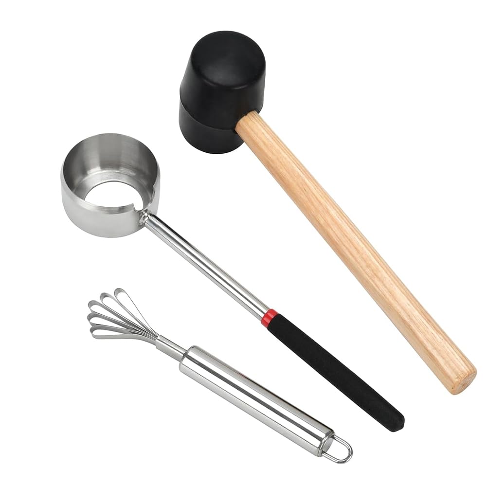 Vjsujehgy For Kitchens, Picnic and Beach Vacations- Coconut Opener Tool Set, Food Grade Coconut Opener, Coconut Scraper