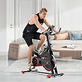 WZFANJIJ Bicicleta Spinning Fitness Bici Estática Indoor Volante Inercia 10KG Resistencia Ajustable Monitor LCD Gimnasio Ejercicio y Entrenamiento Casa Hombre Mujer,Red
