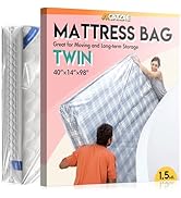 Plastic Mattress Bag for Moving Storage, Waterproof Mattress Cover, Mattress Protector for Moving...