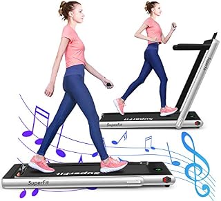 GYMAX 2 in 1 Folding Treadmill, 2.25HP Under Desk Electric Pad Treadmill, Portable