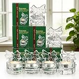 H&D HYALINE & DORA Glass Christmas Bell Candle Holders Set of 6 Clear Glass...