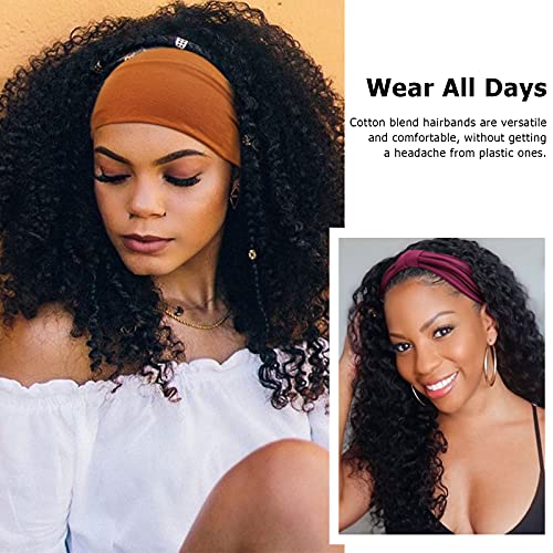 Image of DRESHOW 4 Pack Turban Headbands for Women Wide Vintage Head Wraps Knotted Cute Hair Band Accessories