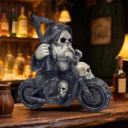 Statue squelette de motard unique, idée cadeau originale pour bibliothèque - 3